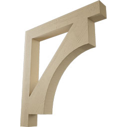 Ekena Millwork - BKTUR055X44X48WTL05RCPR - Timberthane Faux Wood Westlake Style Bracket, Block Ends, 5 1/2"W x 44"D x 48"H, Primed Tan
