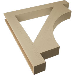 Ekena Millwork - BKTUR055X46X46WTL05RCPR - Timberthane Faux Wood Westlake Style Bracket, Block Ends, 5 1/2"W x 46"D x 46"H, Primed Tan