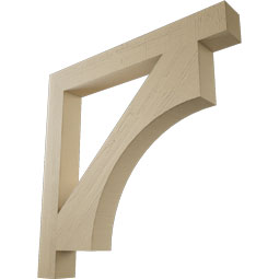Ekena Millwork - BKTUR055X46X46WTL05RCPR - Timberthane Faux Wood Westlake Style Bracket, Block Ends, 5 1/2"W x 46"D x 46"H, Primed Tan
