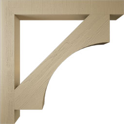 Ekena Millwork - BKTUR055X48X48WTL05RCPR - Timberthane Faux Wood Westlake Style Bracket, Block Ends, 5 1/2"W x 48"D x 48"H, Primed Tan