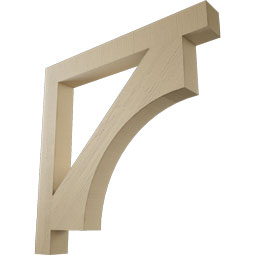 Ekena Millwork - BKTUR055X48X48WTL05RCPR - Timberthane Faux Wood Westlake Style Bracket, Block Ends, 5 1/2"W x 48"D x 48"H, Primed Tan