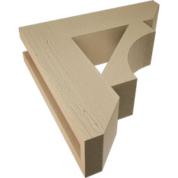 Ekena Millwork - BKTUR035X14X14WTL06RCPR - Timberthane Faux Wood Westlake Style Bracket, Slat Ends, 3 1/2"W x 14"D x 14"H, Primed Tan