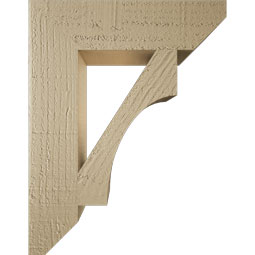 Ekena Millwork - BKTUR035X14X18WTL06RCPR - Timberthane Faux Wood Westlake Style Bracket, Slat Ends, 3 1/2"W x 14"D x 18"H, Primed Tan