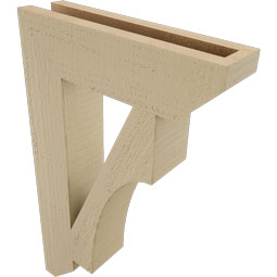 Ekena Millwork - BKTUR035X14X22WTL06RCPR - Timberthane Faux Wood Westlake Style Bracket, Slat Ends, 3 1/2"W x 14"D x 22"H, Primed Tan