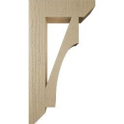 Ekena Millwork - BKTUR035X14X26WTL06RCPR - Timberthane Faux Wood Westlake Style Bracket, Slat Ends, 3 1/2"W x 14"D x 26"H, Primed Tan