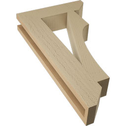 Ekena Millwork - BKTUR035X14X26WTL06RCPR - Timberthane Faux Wood Westlake Style Bracket, Slat Ends, 3 1/2"W x 14"D x 26"H, Primed Tan