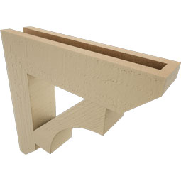 Ekena Millwork - BKTUR035X16X16WTL06RCPR - Timberthane Faux Wood Westlake Style Bracket, Slat Ends, 3 1/2"W x 16"D x 16"H, Primed Tan