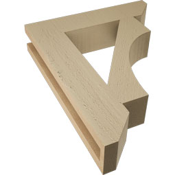 Ekena Millwork - BKTUR035X16X20WTL06RCPR - Timberthane Faux Wood Westlake Style Bracket, Slat Ends, 3 1/2"W x 16"D x 20"H, Primed Tan