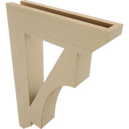 Ekena Millwork - BKTUR035X16X24WTL06RCPR - Timberthane Faux Wood Westlake Style Bracket, Slat Ends, 3 1/2"W x 16"D x 24"H, Primed Tan