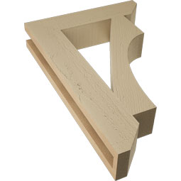 Ekena Millwork - BKTUR035X16X24WTL06RCPR - Timberthane Faux Wood Westlake Style Bracket, Slat Ends, 3 1/2"W x 16"D x 24"H, Primed Tan