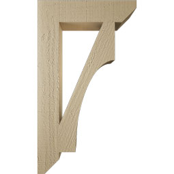 Ekena Millwork - BKTUR035X16X28WTL06RCPR - Timberthane Faux Wood Westlake Style Bracket, Slat Ends, 3 1/2"W x 16"D x 28"H, Primed Tan