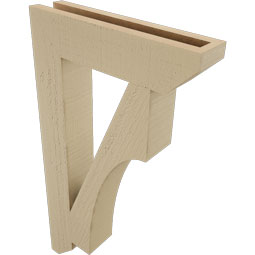 Ekena Millwork - BKTUR035X16X28WTL06RCPR - Timberthane Faux Wood Westlake Style Bracket, Slat Ends, 3 1/2"W x 16"D x 28"H, Primed Tan