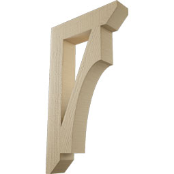 Ekena Millwork - BKTUR035X16X28WTL06RCPR - Timberthane Faux Wood Westlake Style Bracket, Slat Ends, 3 1/2"W x 16"D x 28"H, Primed Tan