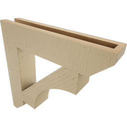 Ekena Millwork - BKTUR035X18X18WTL06RCPR - Timberthane Faux Wood Westlake Style Bracket, Slat Ends, 3 1/2"W x 18"D x 18"H, Primed Tan