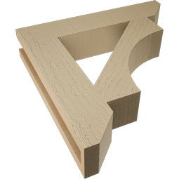 Ekena Millwork - BKTUR035X18X18WTL06RCPR - Timberthane Faux Wood Westlake Style Bracket, Slat Ends, 3 1/2"W x 18"D x 18"H, Primed Tan