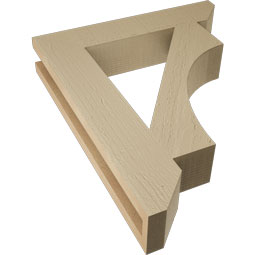 Ekena Millwork - BKTUR035X18X22WTL06RCPR - Timberthane Faux Wood Westlake Style Bracket, Slat Ends, 3 1/2"W x 18"D x 22"H, Primed Tan