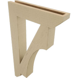Ekena Millwork - BKTUR035X18X30WTL06RCPR - Timberthane Faux Wood Westlake Style Bracket, Slat Ends, 3 1/2"W x 18"D x 30"H, Primed Tan