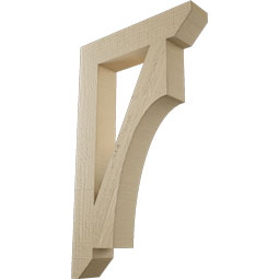 Ekena Millwork - BKTUR035X18X30WTL06RCPR - Timberthane Faux Wood Westlake Style Bracket, Slat Ends, 3 1/2"W x 18"D x 30"H, Primed Tan
