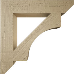 Ekena Millwork - BKTUR035X20X20WTL06RCPR - Timberthane Faux Wood Westlake Style Bracket, Slat Ends, 3 1/2"W x 20"D x 20"H, Primed Tan