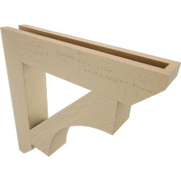 Ekena Millwork - BKTUR035X20X20WTL06RCPR - Timberthane Faux Wood Westlake Style Bracket, Slat Ends, 3 1/2"W x 20"D x 20"H, Primed Tan