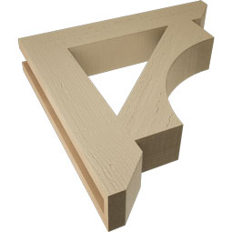 Ekena Millwork - BKTUR035X20X20WTL06RCPR - Timberthane Faux Wood Westlake Style Bracket, Slat Ends, 3 1/2"W x 20"D x 20"H, Primed Tan