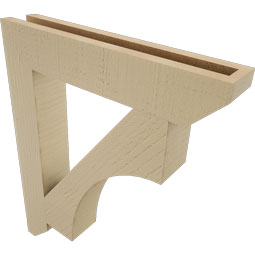 Ekena Millwork - BKTUR035X20X24WTL06RCPR - Timberthane Faux Wood Westlake Style Bracket, Slat Ends, 3 1/2"W x 20"D x 24"H, Primed Tan