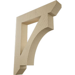 Ekena Millwork - BKTUR035X20X24WTL06RCPR - Timberthane Faux Wood Westlake Style Bracket, Slat Ends, 3 1/2"W x 20"D x 24"H, Primed Tan