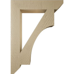 Ekena Millwork - BKTUR035X20X28WTL06RCPR - Timberthane Faux Wood Westlake Style Bracket, Slat Ends, 3 1/2"W x 20"D x 28"H, Primed Tan