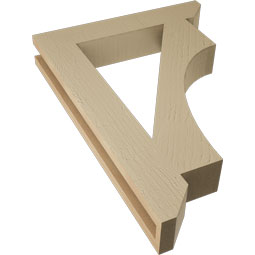 Ekena Millwork - BKTUR035X20X28WTL06RCPR - Timberthane Faux Wood Westlake Style Bracket, Slat Ends, 3 1/2"W x 20"D x 28"H, Primed Tan