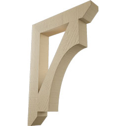 Ekena Millwork - BKTUR035X20X28WTL06RCPR - Timberthane Faux Wood Westlake Style Bracket, Slat Ends, 3 1/2"W x 20"D x 28"H, Primed Tan