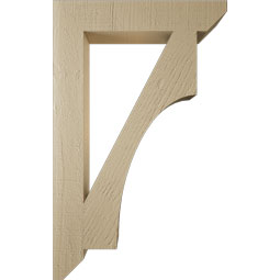 Ekena Millwork - BKTUR035X20X32WTL06RCPR - Timberthane Faux Wood Westlake Style Bracket, Slat Ends, 3 1/2"W x 20"D x 32"H, Primed Tan