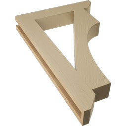 Ekena Millwork - BKTUR035X20X32WTL06RCPR - Timberthane Faux Wood Westlake Style Bracket, Slat Ends, 3 1/2"W x 20"D x 32"H, Primed Tan