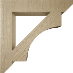 Ekena Millwork - BKTUR035X22X22WTL06RCPR - Timberthane Faux Wood Westlake Style Bracket, Slat Ends, 3 1/2"W x 22"D x 22"H, Primed Tan