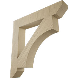 Ekena Millwork - BKTUR035X22X22WTL06RCPR - Timberthane Faux Wood Westlake Style Bracket, Slat Ends, 3 1/2"W x 22"D x 22"H, Primed Tan