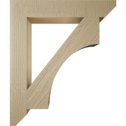 Ekena Millwork - BKTUR035X22X26WTL06RCPR - Timberthane Faux Wood Westlake Style Bracket, Slat Ends, 3 1/2"W x 22"D x 26"H, Primed Tan