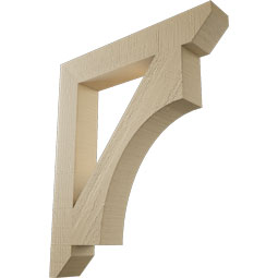 Ekena Millwork - BKTUR035X22X26WTL06RCPR - Timberthane Faux Wood Westlake Style Bracket, Slat Ends, 3 1/2"W x 22"D x 26"H, Primed Tan