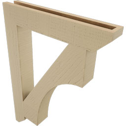 Ekena Millwork - BKTUR035X22X30WTL06RCPR - Timberthane Faux Wood Westlake Style Bracket, Slat Ends, 3 1/2"W x 22"D x 30"H, Primed Tan