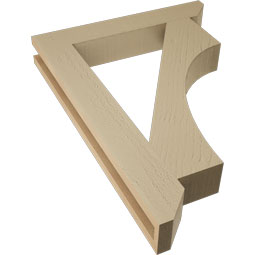 Ekena Millwork - BKTUR035X22X30WTL06RCPR - Timberthane Faux Wood Westlake Style Bracket, Slat Ends, 3 1/2"W x 22"D x 30"H, Primed Tan