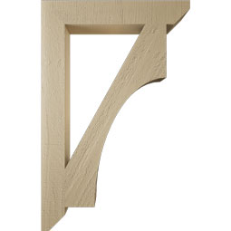 Ekena Millwork - BKTUR035X22X34WTL06RCPR - Timberthane Faux Wood Westlake Style Bracket, Slat Ends, 3 1/2"W x 22"D x 34"H, Primed Tan