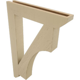 Ekena Millwork - BKTUR035X22X34WTL06RCPR - Timberthane Faux Wood Westlake Style Bracket, Slat Ends, 3 1/2"W x 22"D x 34"H, Primed Tan