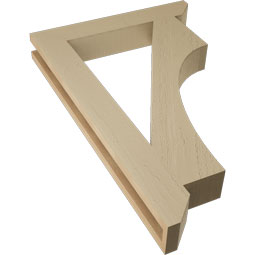 Ekena Millwork - BKTUR035X22X34WTL06RCPR - Timberthane Faux Wood Westlake Style Bracket, Slat Ends, 3 1/2"W x 22"D x 34"H, Primed Tan