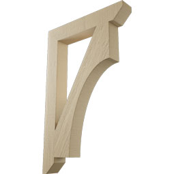 Ekena Millwork - BKTUR035X22X34WTL06RCPR - Timberthane Faux Wood Westlake Style Bracket, Slat Ends, 3 1/2"W x 22"D x 34"H, Primed Tan