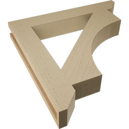 Ekena Millwork - BKTUR035X24X24WTL06RCPR - Timberthane Faux Wood Westlake Style Bracket, Slat Ends, 3 1/2"W x 24"D x 24"H, Primed Tan
