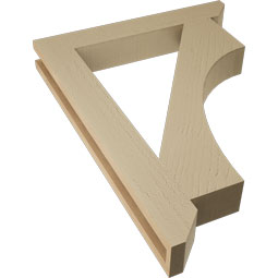 Ekena Millwork - BKTUR035X24X32WTL06RCPR - Timberthane Faux Wood Westlake Style Bracket, Slat Ends, 3 1/2"W x 24"D x 32"H, Primed Tan