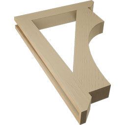 Ekena Millwork - BKTUR035X24X36WTL06RCPR - Timberthane Faux Wood Westlake Style Bracket, Slat Ends, 3 1/2"W x 24"D x 36"H, Primed Tan