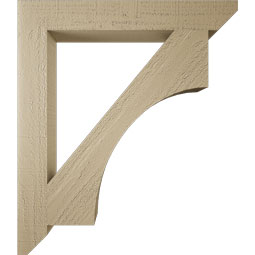 Ekena Millwork - BKTUR035X26X30WTL06RCPR - Timberthane Faux Wood Westlake Style Bracket, Slat Ends, 3 1/2"W x 26"D x 30"H, Primed Tan