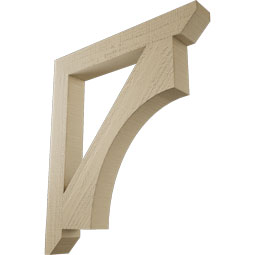 Ekena Millwork - BKTUR035X26X30WTL06RCPR - Timberthane Faux Wood Westlake Style Bracket, Slat Ends, 3 1/2"W x 26"D x 30"H, Primed Tan