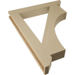 Ekena Millwork - BKTUR035X26X34WTL06RCPR - Timberthane Faux Wood Westlake Style Bracket, Slat Ends, 3 1/2"W x 26"D x 34"H, Primed Tan