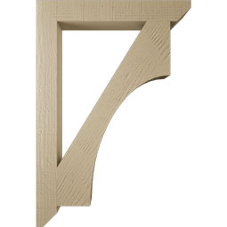 Ekena Millwork - BKTUR035X26X38WTL06RCPR - Timberthane Faux Wood Westlake Style Bracket, Slat Ends, 3 1/2"W x 26"D x 38"H, Primed Tan