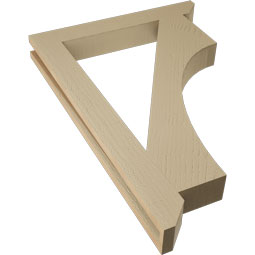 Ekena Millwork - BKTUR035X26X38WTL06RCPR - Timberthane Faux Wood Westlake Style Bracket, Slat Ends, 3 1/2"W x 26"D x 38"H, Primed Tan